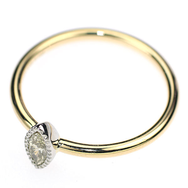 New K18/Pt950 Natural Yellow Diamond Ring 0.188ct FLBY SI2 Forged/Handmade [Escore] 