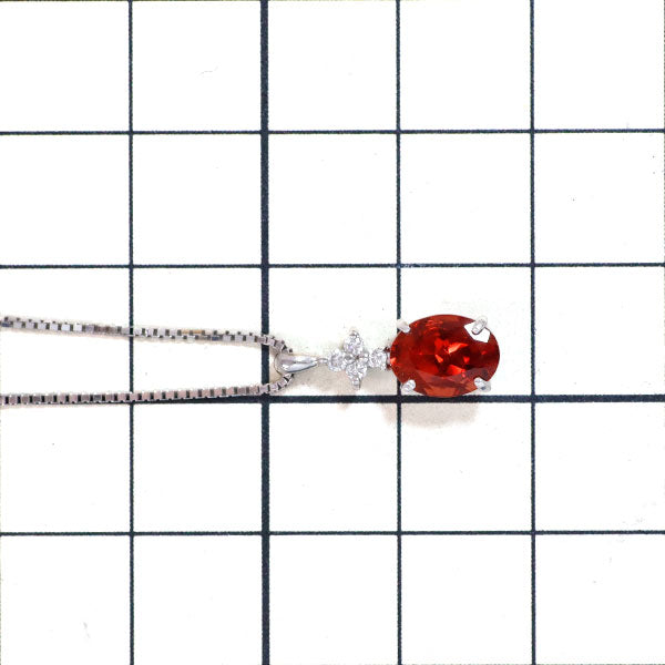 K18WG アンデシン ダイヤモンド ペンダントネックレス 1.20ct D0.06ct