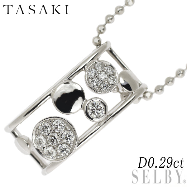 田崎真珠 K18WG ダイヤモンド ペンダントネックレス 0.29ct