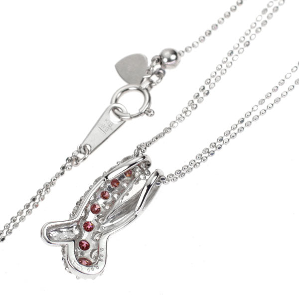 K18WG トリートピンク ダイヤモンド  ペンダントネックレス 0.38ct D0.69ct
