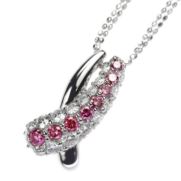 K18WG トリートピンク ダイヤモンド  ペンダントネックレス 0.38ct D0.69ct