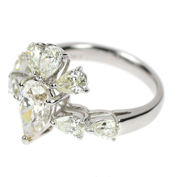 Pt900 ペアシェイプ ダイヤモンド リング 1.243ct M SI2 D1.39ct