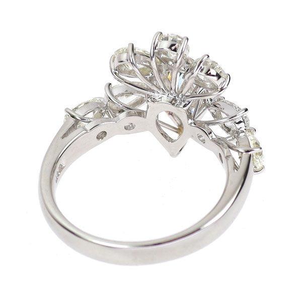 Pt900 ペアシェイプ ダイヤモンド リング 1.243ct M SI2 D1.39ct