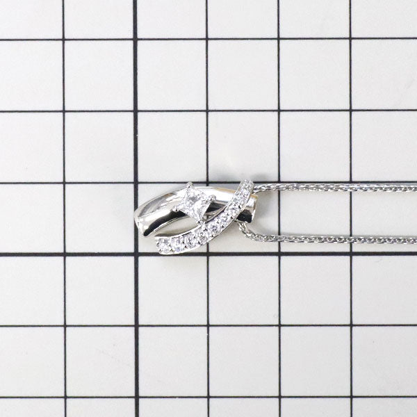 Pt950 プリンセスカット ダイヤモンド ペンダントネックレス 0.309ct F SI1 D0.20ct