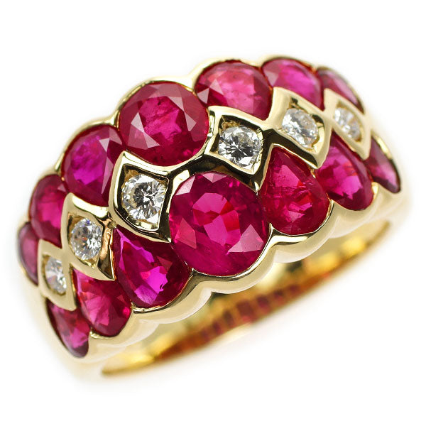 K18YG ルビー ダイヤモンド リング 4.60ct D0.24ct