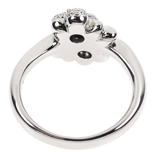 Pt900/ K18YG ダイヤモンド リング TBD0.08ct D0.22ct フラワー