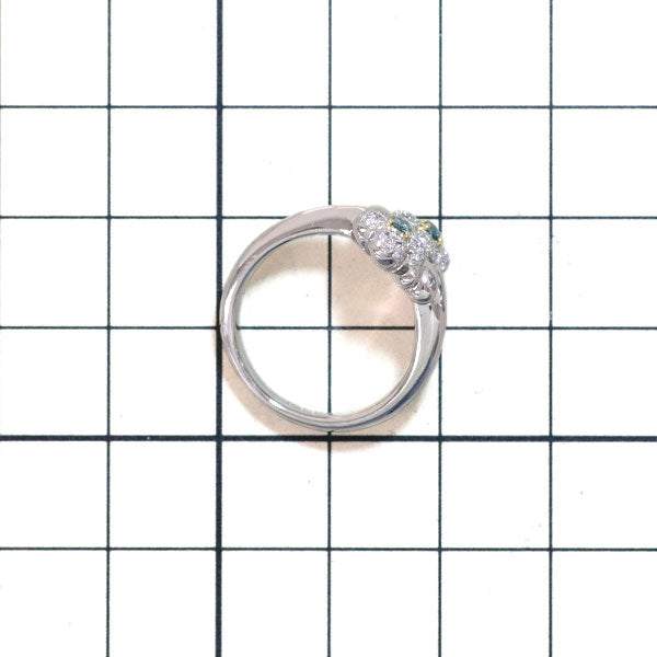 Pt900/ K18YG ダイヤモンド リング TBD0.08ct D0.22ct フラワー