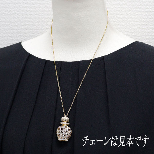 K18YG/ WG ダイヤモンド ブローチ 兼ペンダントトップ 1.53ct  パフュームボトルモチーフ