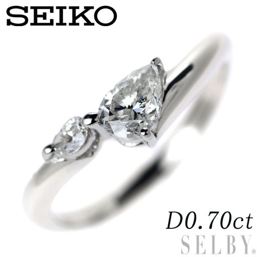 Seiko Pt900 Pear Shape Diamond Ring 0.70ct — セルビー