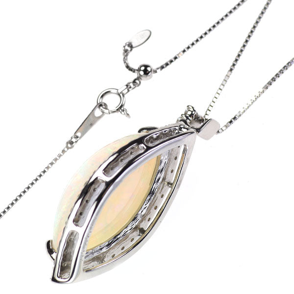 Pt900/ Pt850 オパール ダイヤモンド ペンダントネックレス 15.00ct D1.20ct