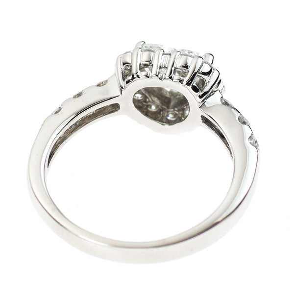 Pt900 ハートシェイプ ダイヤモンド リング 0.915ct G SI1 D0.74ct