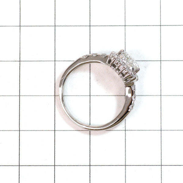 Pt900 ハートシェイプ ダイヤモンド リング 0.915ct G SI1 D0.74ct