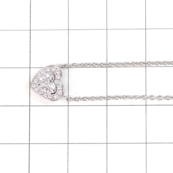サバース Pt900/ Pt850 ハートシェイプ ダイヤモンド ペンダントネックレス 0.34ct D0.10ct