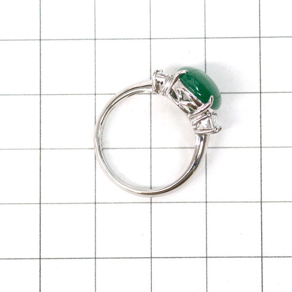 Pt900 樹脂含浸なし 翡翠 ダイヤモンド リング 4.234ct D0.41ct