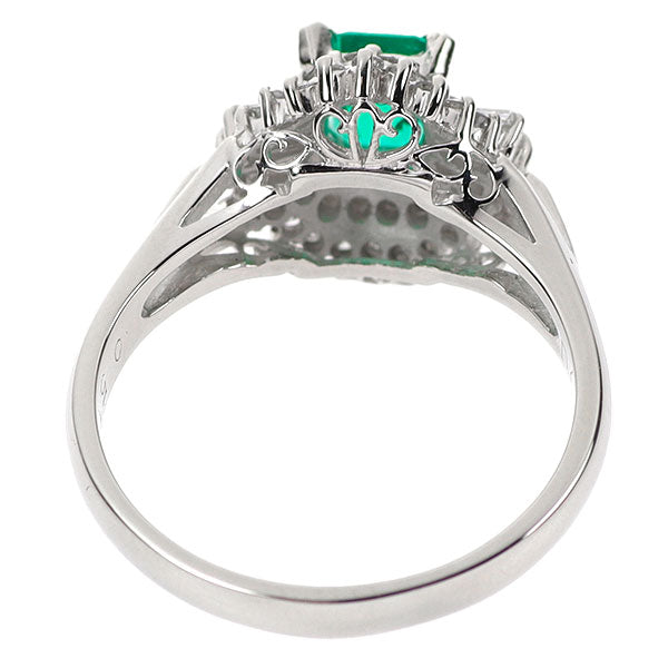 Pt900 エメラルド ダイヤモンド リング 0.51ct D0.31ct