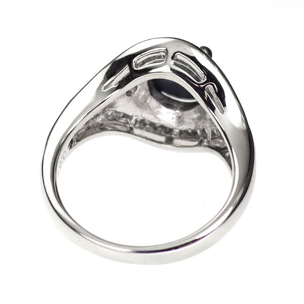 Pt900 ブラックオパール ダイヤモンド リング 0.67ct D0.68ct