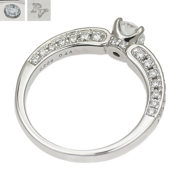 ポンテヴェキオ Pt900 ダイヤモンド リング 0.305ct D VS2 EX D0.44ct ベルセグレート