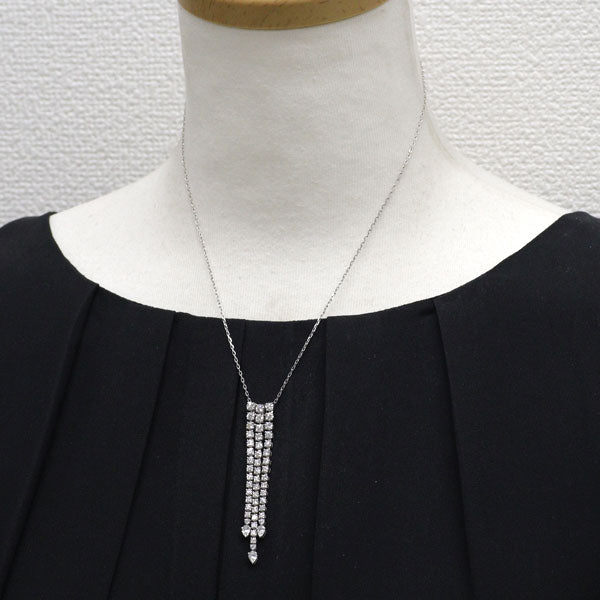 ミキモト K18WG ダイヤモンド ペンダントネックレス 2.80ct