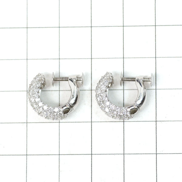 Pt900 ダイヤモンド イヤリング 2.48ct パヴェ フープ