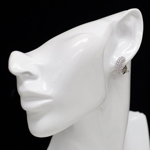 Pt900 ダイヤモンド イヤリング 2.48ct パヴェ フープ