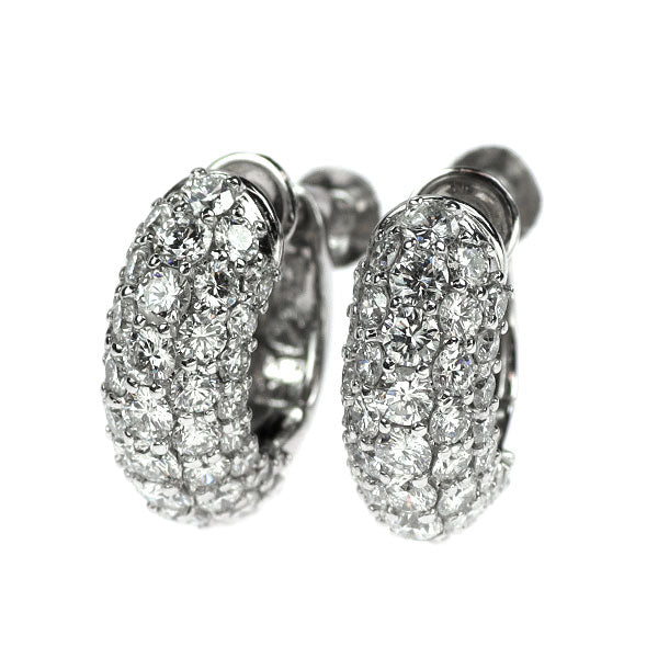Pt900 ダイヤモンド イヤリング 2.48ct パヴェ フープ