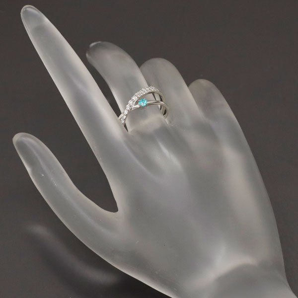 希少 Pt900 パライバトルマリン ダイヤモンド リング 0.10ct D0.24ct