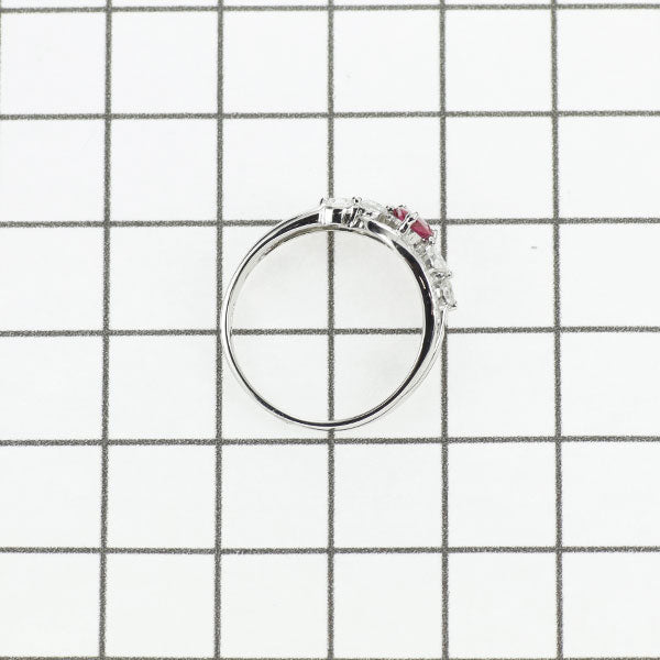 Pt900 ペアシェイプ ルビー ダイヤモンド リング 0.40ct D0.43ct