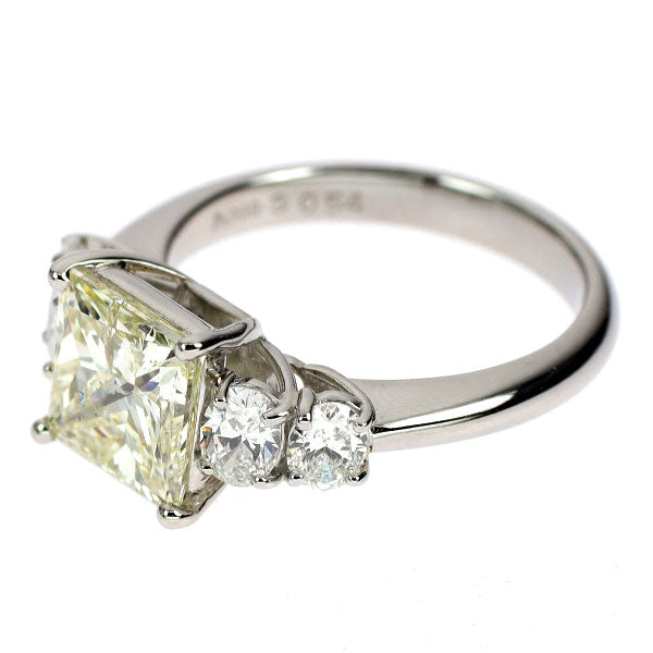 Pt900 プリンセスカットダイヤモンド リング 3.054ct D0.875ct