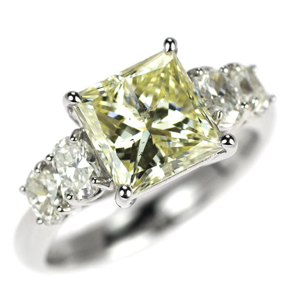 Pt900 プリンセスカットダイヤモンド リング 3.054ct D0.875ct