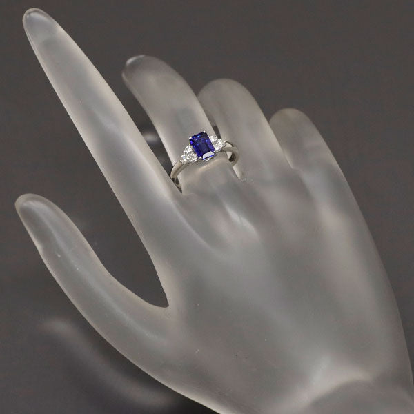Pt900 サファイア ダイヤモンド リング 1.31ct D0.27ct