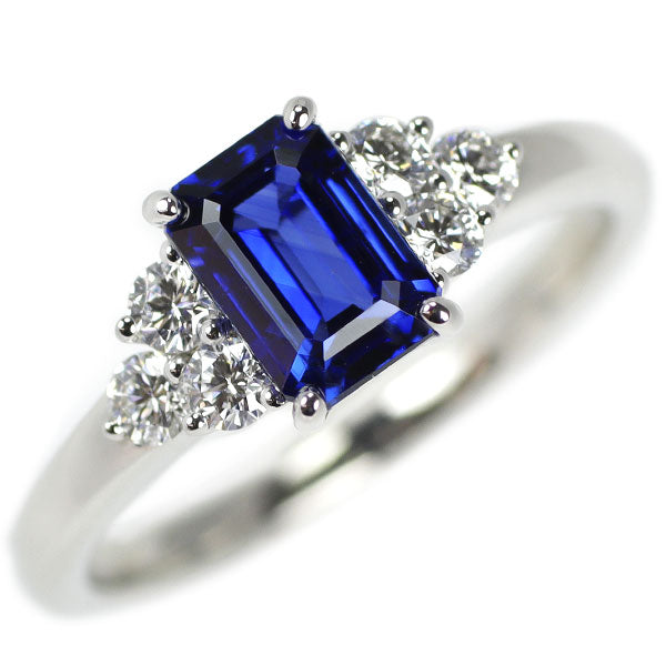 Pt900 サファイア ダイヤモンド リング 1.31ct D0.27ct