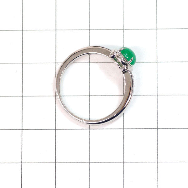 Pt900 オーバルカボション 翡翠 ダイヤモンド リング 1.11ct D0.05ct