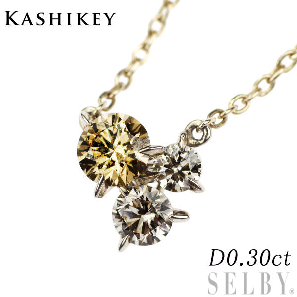 カシケイ K18BG ダイヤモンド ペンダントネックレス 0.30ct ムク