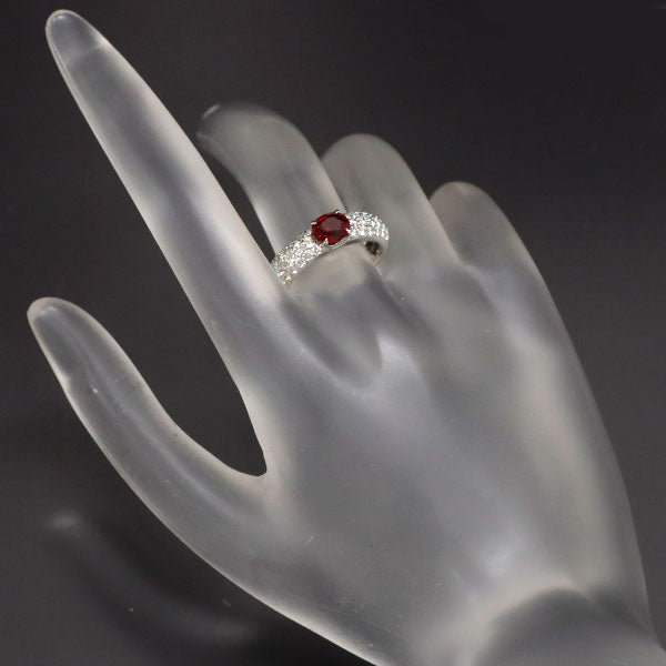 Pt900 ビルマ産 ピジョンブラッドルビー ダイヤモンド リング 1.02ct D0.70ct