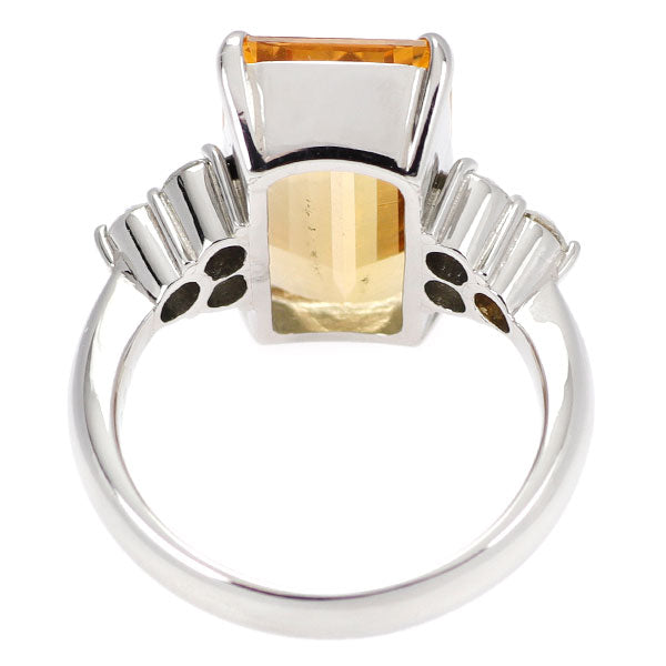 Pt900 インペリアルトパーズ ダイヤモンド リング 7.28ct D0.44ct
