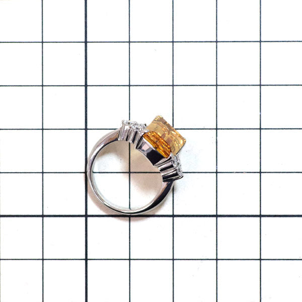 Pt900 インペリアルトパーズ ダイヤモンド リング 7.28ct D0.44ct