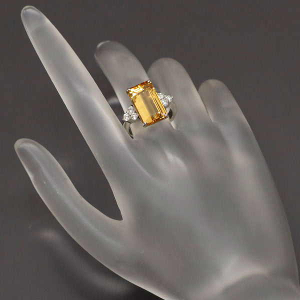 Pt900 インペリアルトパーズ ダイヤモンド リング 7.28ct D0.44ct