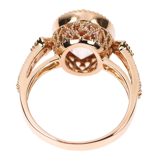 K18PG モルガナイト ダイヤモンド リング 3.28ct D0.16ct