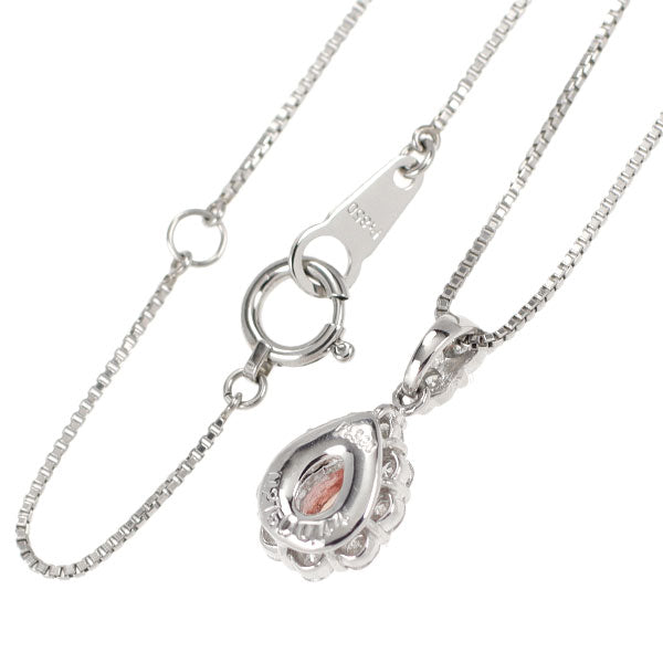 Pt ファンシーカラーサファイア ダイヤモンド ペンダントネックレス 0.275ct D0.44ct