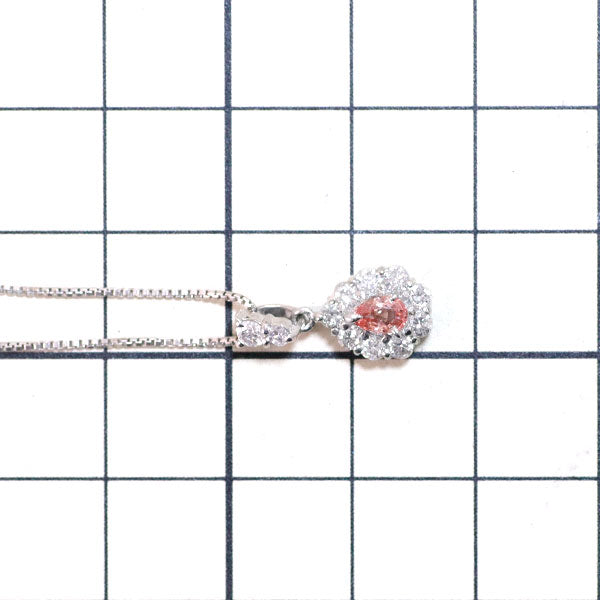 Pt ファンシーカラーサファイア ダイヤモンド ペンダントネックレス 0.275ct D0.44ct