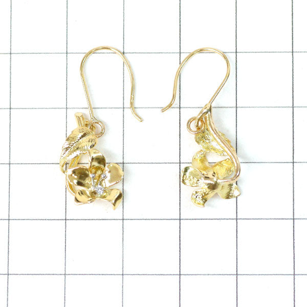 K18YG/WG ダイヤモンド ピアス 0.12ct フラワー