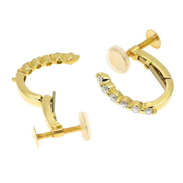 K18YG ダイヤモンド イヤリング 0.310ct フープ