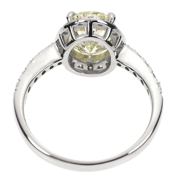 Pt900 オーバル ダイヤモンド  リング 2.013ct D0.24ct