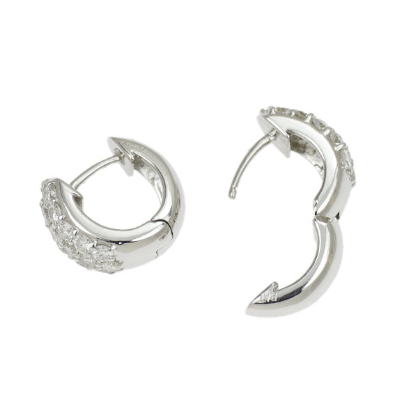 K18WG ダイヤモンド ピアス 0.64ct フープ