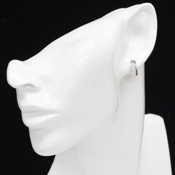 K18WG ダイヤモンド ピアス 0.64ct フープ