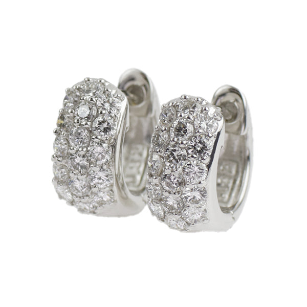 K18WG ダイヤモンド ピアス 0.64ct フープ