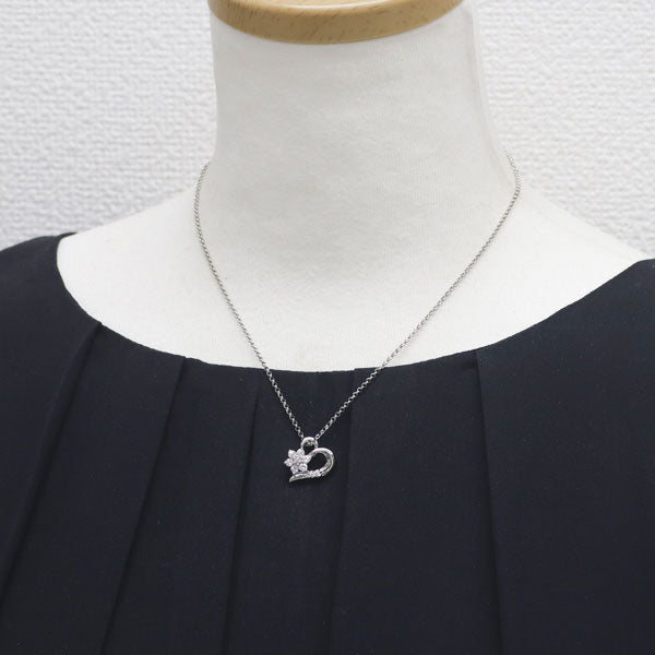 希少 Pt 天然ピンクダイヤモンド  ペンダントネックレス 0.056ct FOP I1 D0.40ct フラワー