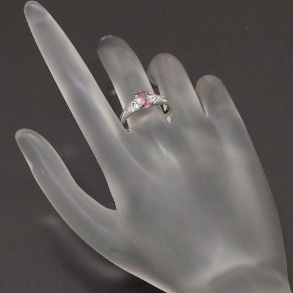 Pt900 インペリアルトパーズ ダイヤモンド リング 0.83ct D0.15ct