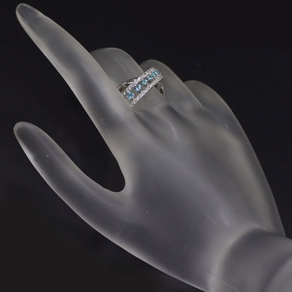 Pt900 パライバトルマリン ダイヤモンド リング 0.34ct D0.31ct