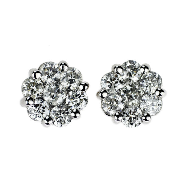 K18WG ダイヤモンド ピアス 1.00ct